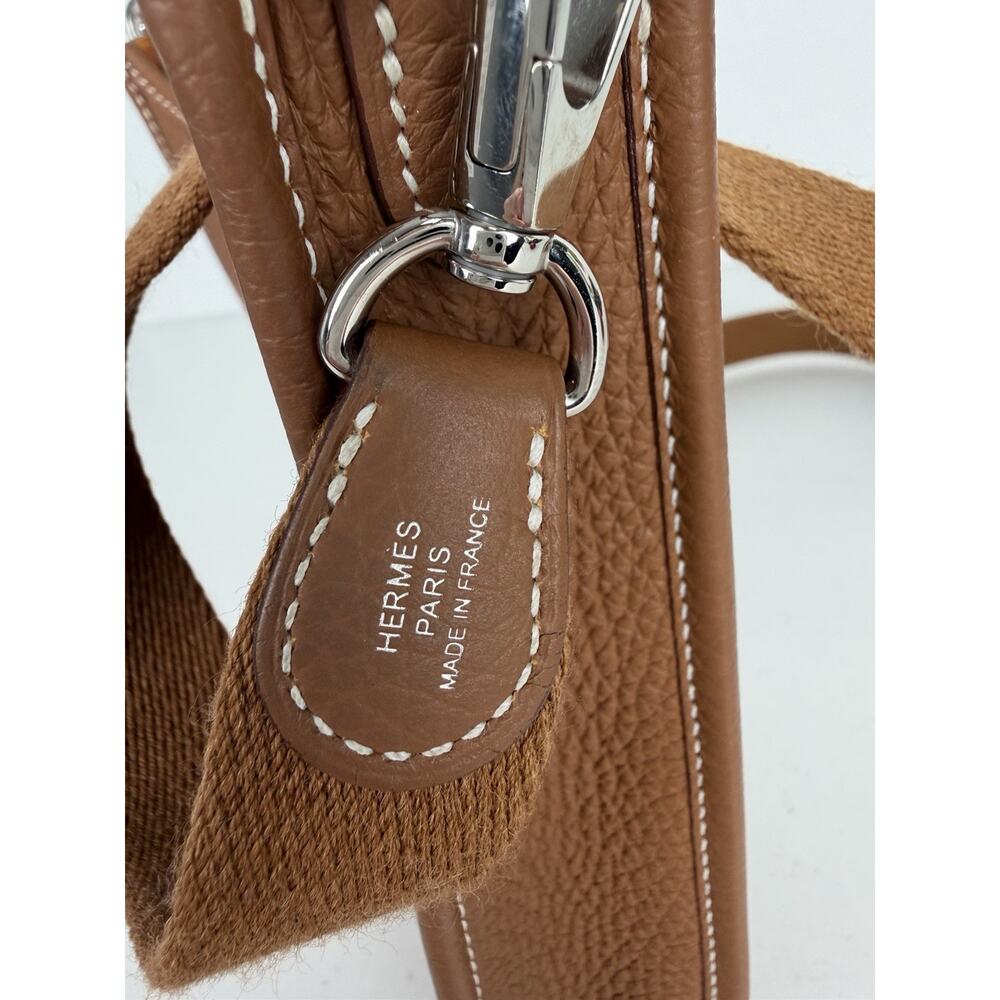 Hermes Evelyne TPM 16 Crossbody Bag in Gold Taurillon Clemence Leather 2024 D7 - Picture 7 of 13